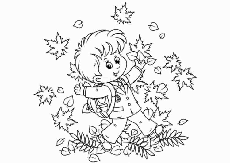 Раскраска девушка осень