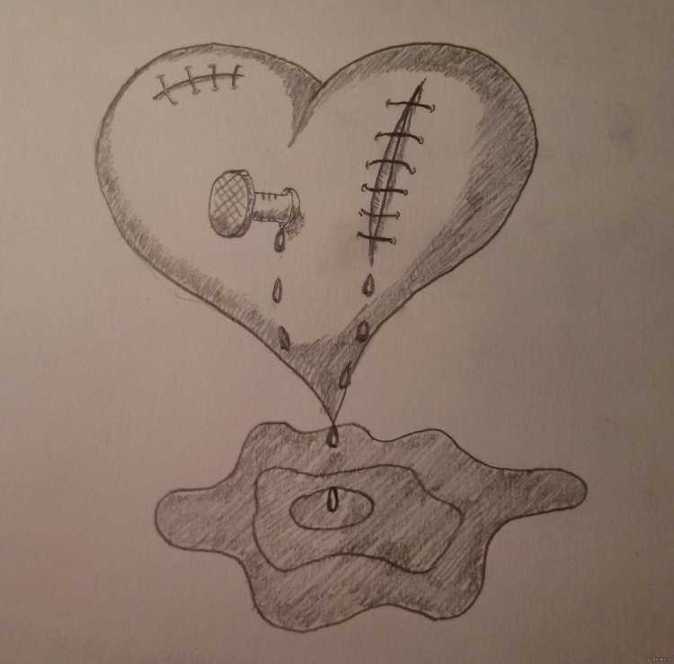 Сердечко рисунок карандашом