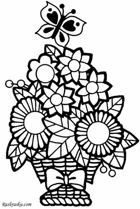 Раскраска цветы тюльпаны