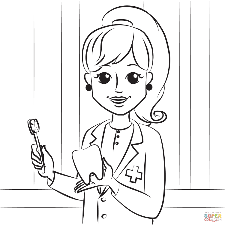 Раскраска медсестра для детей