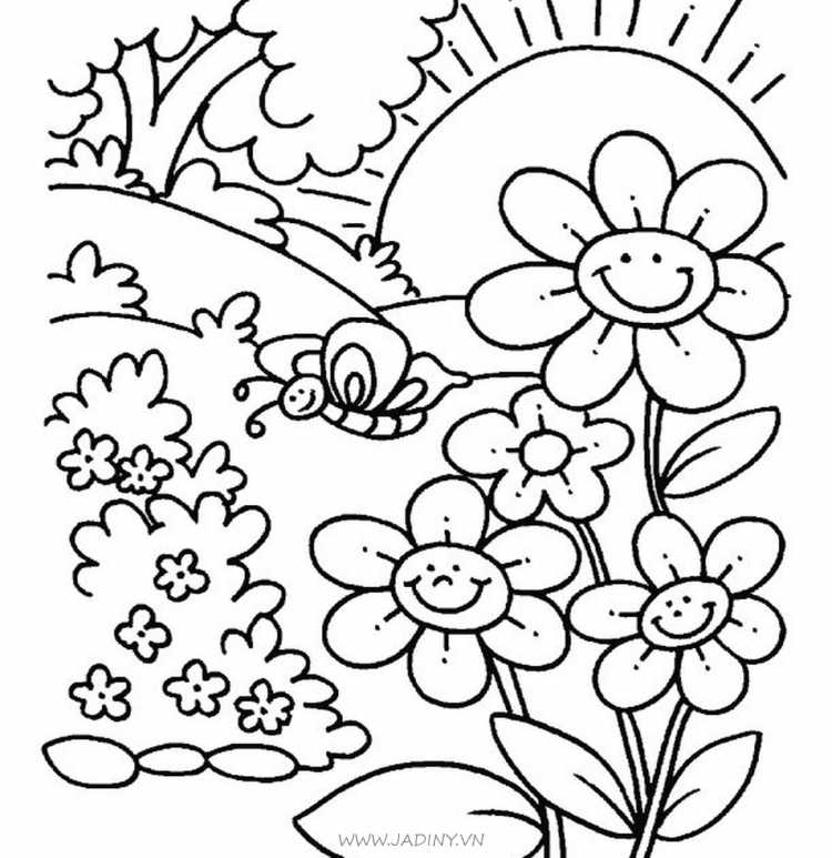 Цветник раскраска