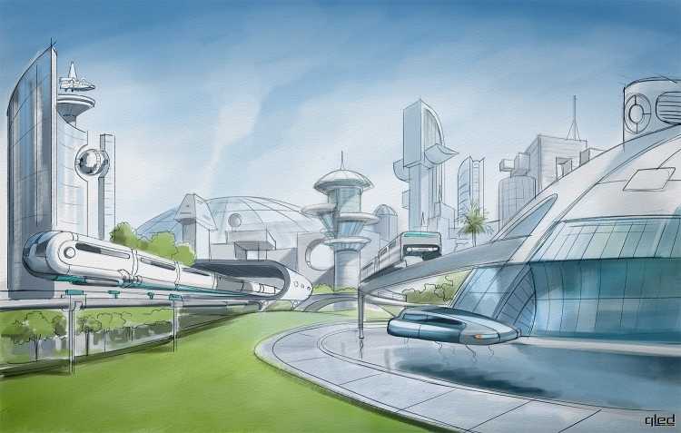 Эскиз города будущего