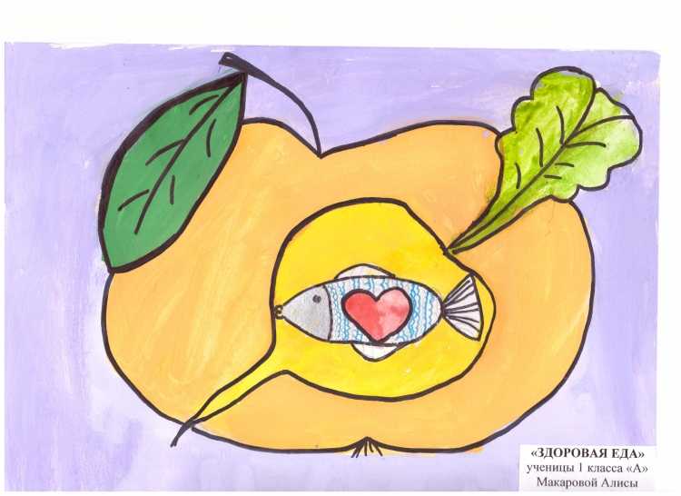 Рисунок на тему правильное питание 1 класс
