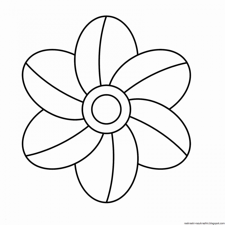 Цветочек раскраска для малышей