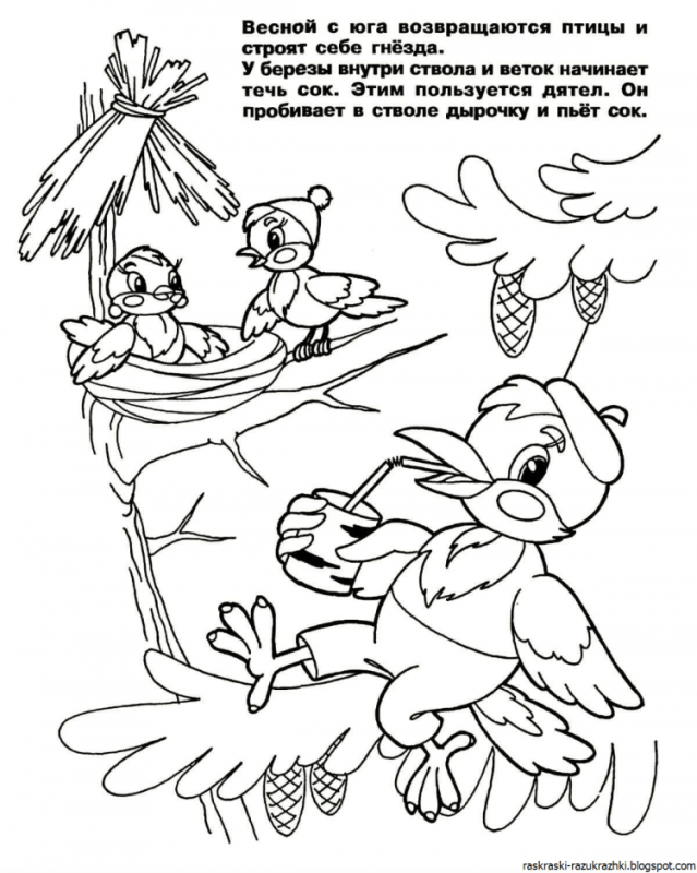 Осенний пейзаж раскраска