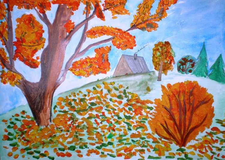 Осень рисунок легкий