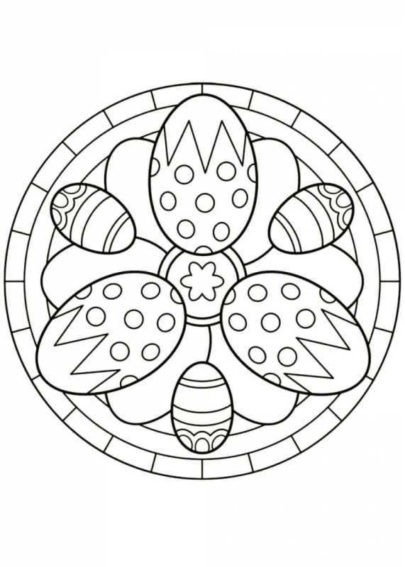 Мандала раскраска Пасха