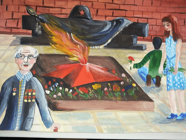 Поэтапное рисование вечного огня