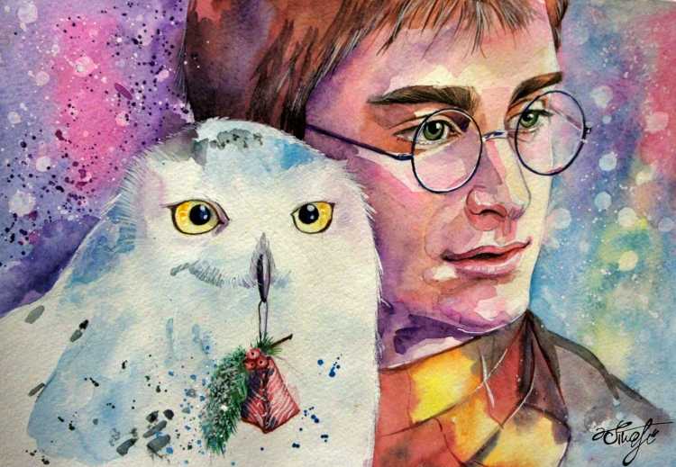 Гарри Поттер иллюстрации акварель