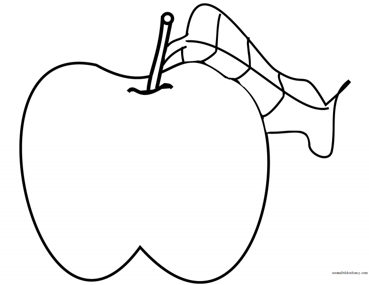 Яблоко раскраска для детей