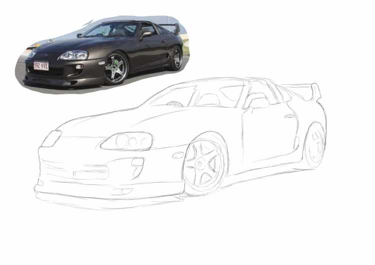 Toyota Supra a80 карандашом