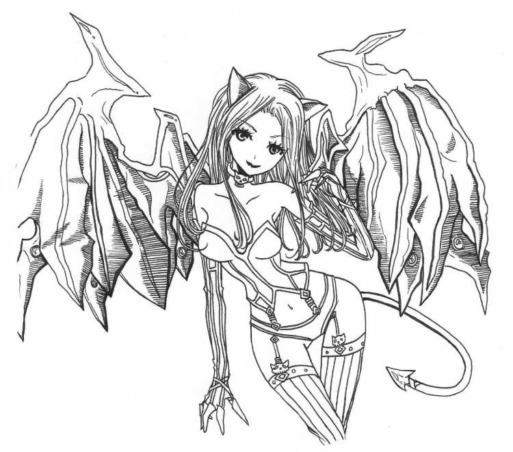 Раскраски аниме демоны