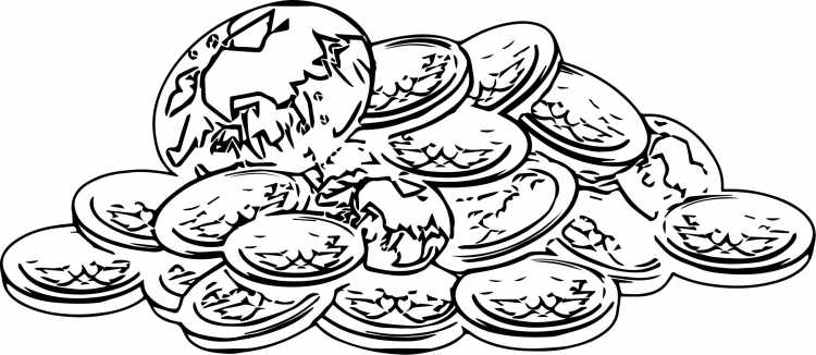 Монеты раскраска для детей