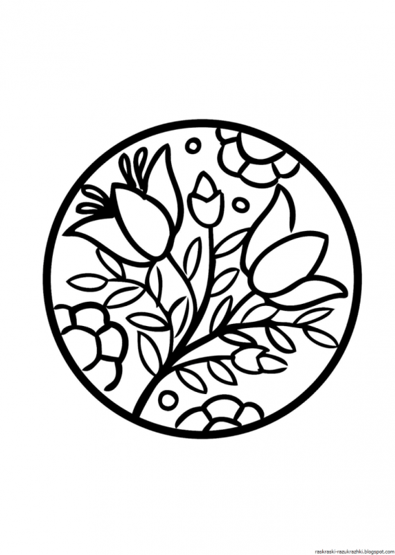 Растительный орнамент в круге
