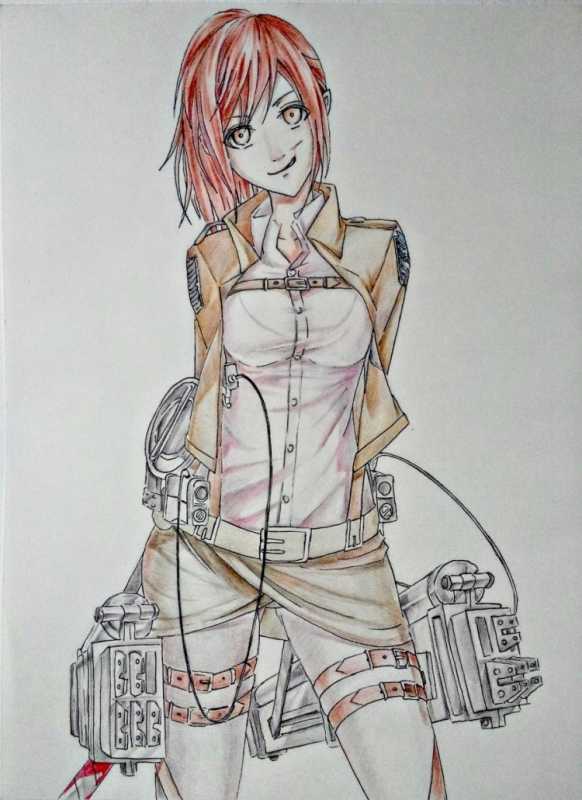 Атака титанов Саша рисовка