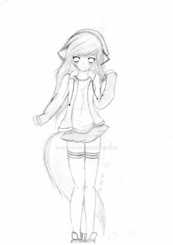 Аниме Наброски парень и девушка