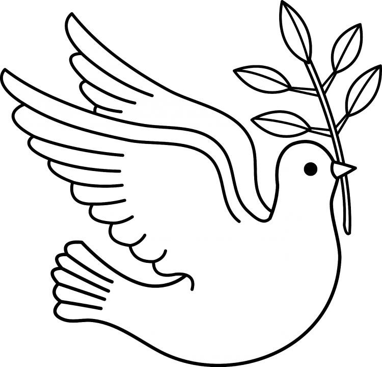 Голубь мира раскраска для детей