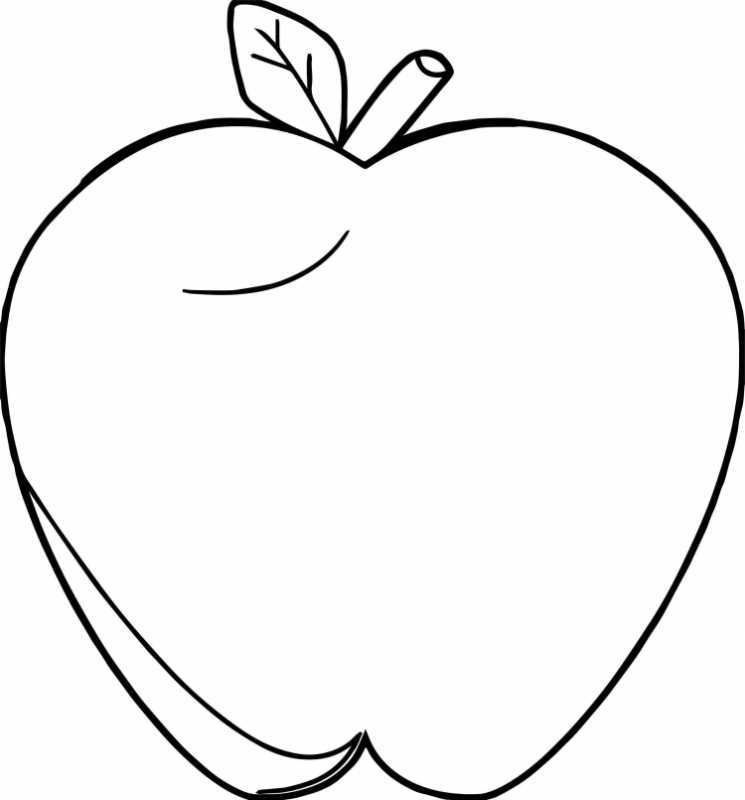 Яблоко раскраска для малышей