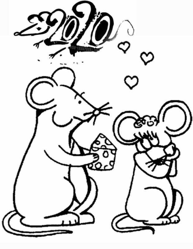 Мышка раскраска