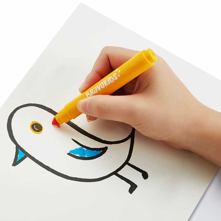 Моющиеся Акварельные маркеры Xiaomi bravokids 24 цвета