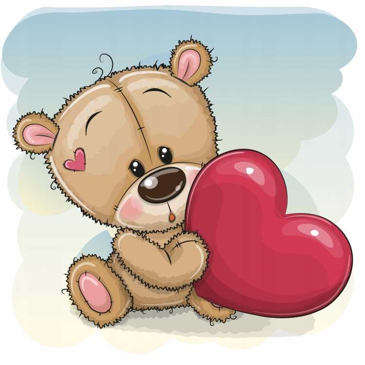 Мишка с сердечком в руках