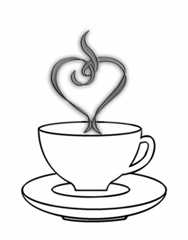 Чашка кофе раскраска