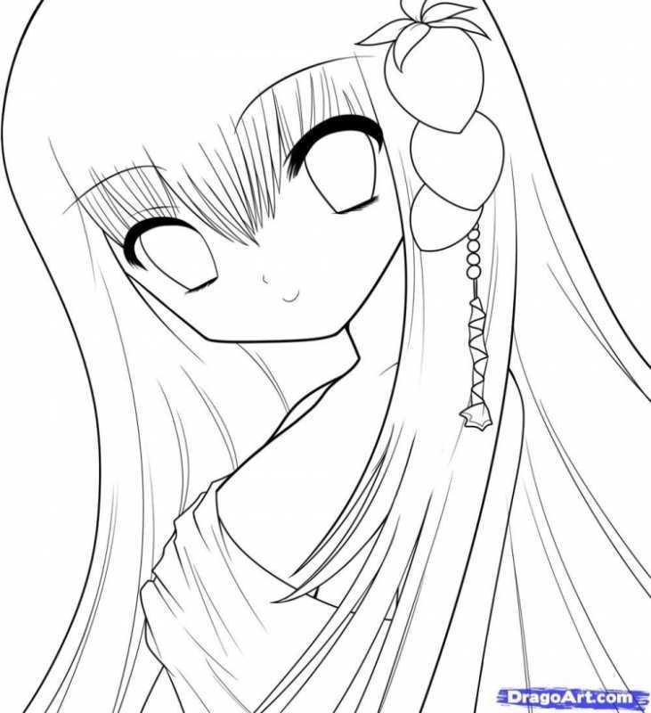 Раскраска аниме лицо девушки