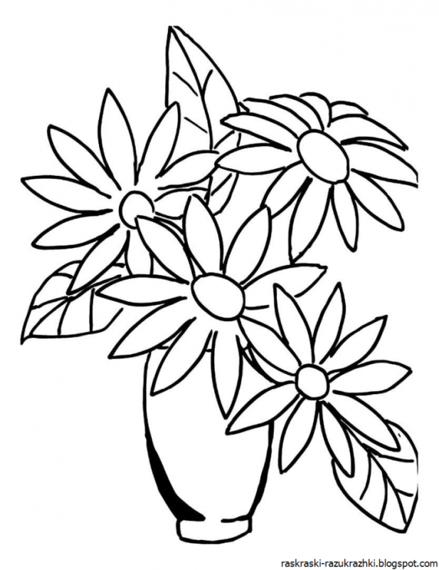 Раскраски цветы красивые букеты