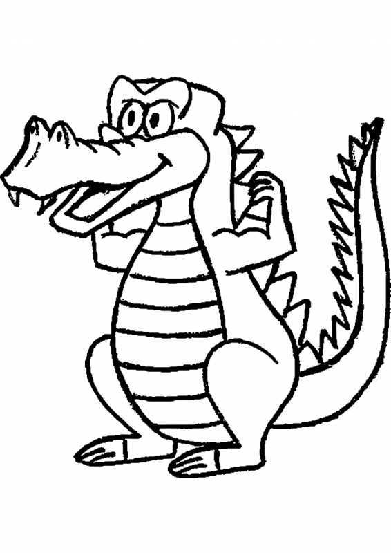Крокодил рисунок для раскрашивания