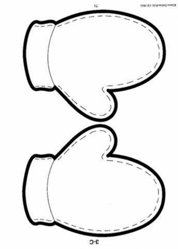 Трафарет варежка для пряника