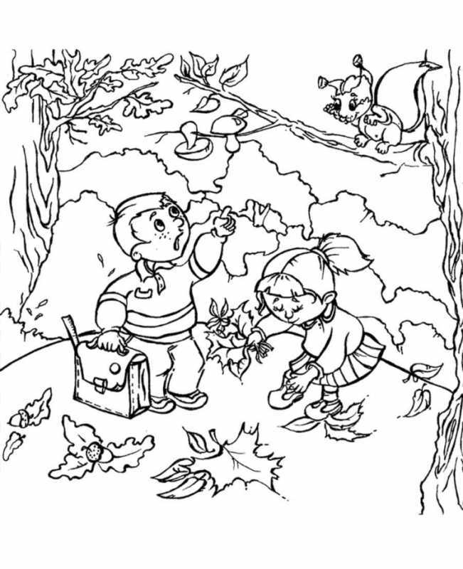 Осень раскраска для детей