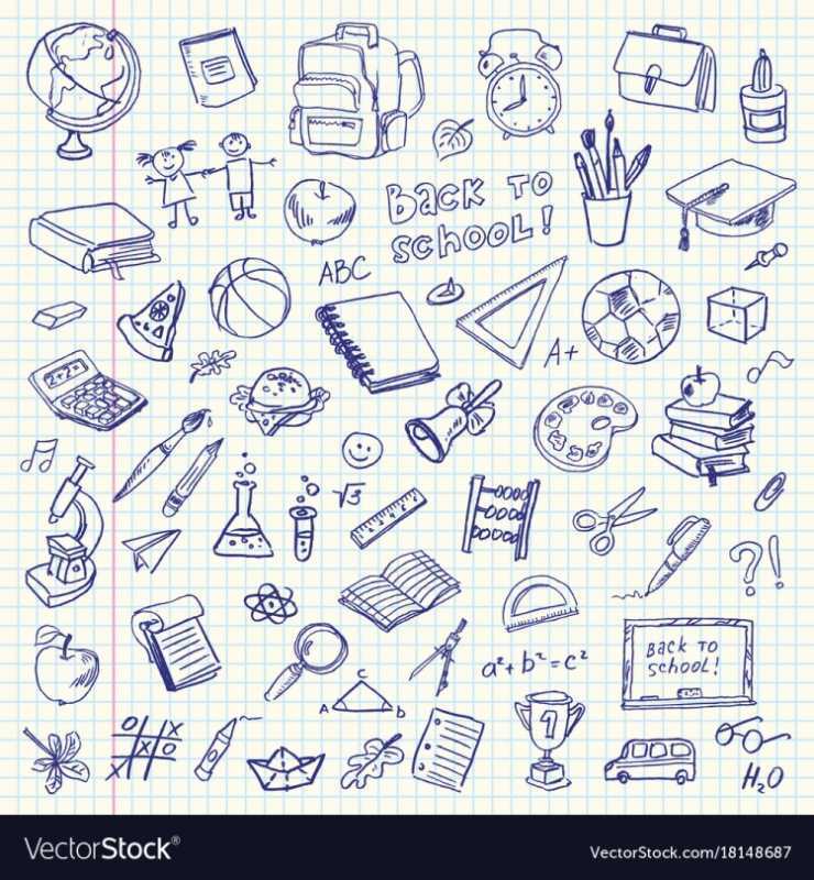 Много рисунков на одном листе