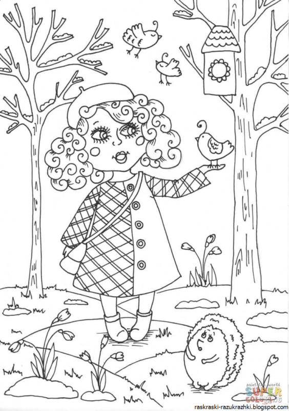 Птичка раскраска