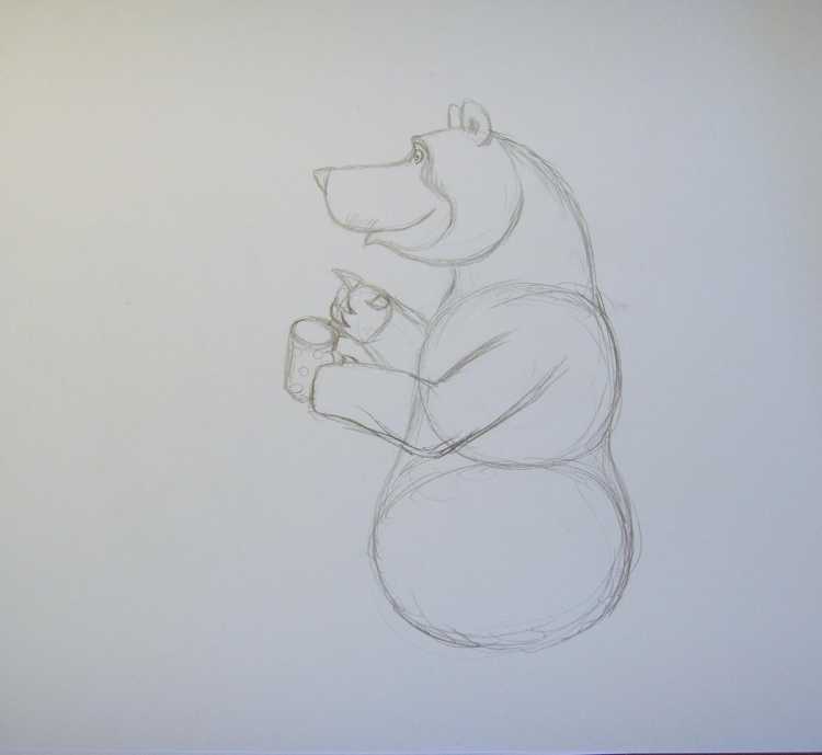 Рисовать медведя сидя