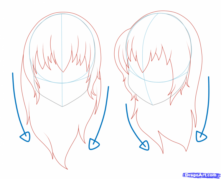 Волосы для рисования аниме