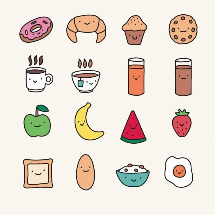 Рисунки для срисовки еда легкие