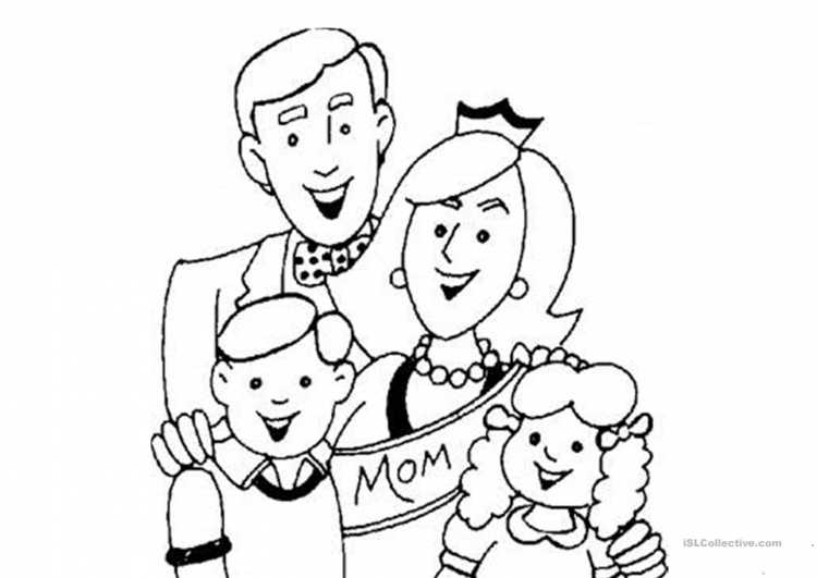 Семья раскраска для детей