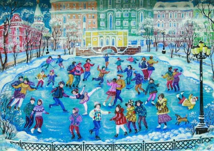 Названия рисунков зимние забавы