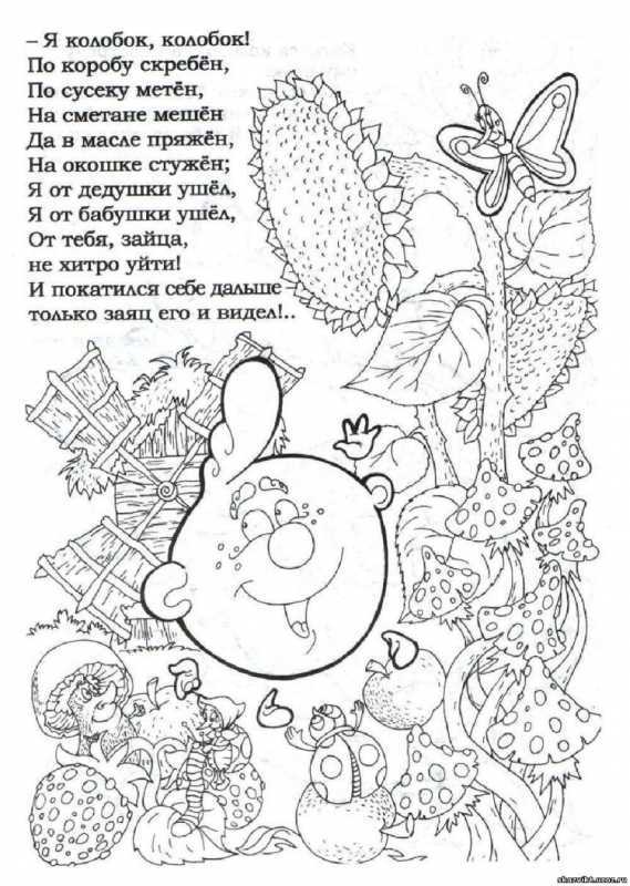 Колобок рисунок карандашом