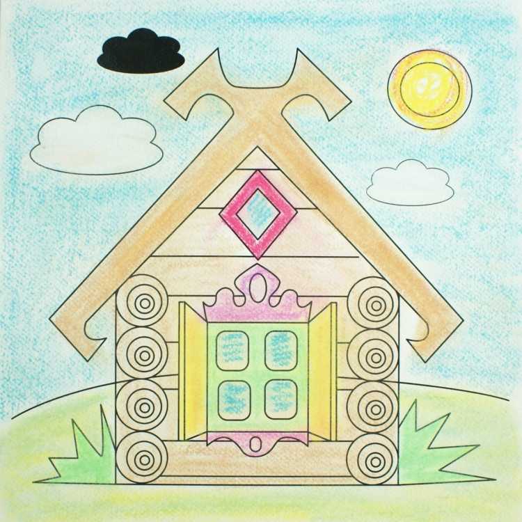 3d-раскраска Теремок malamalama