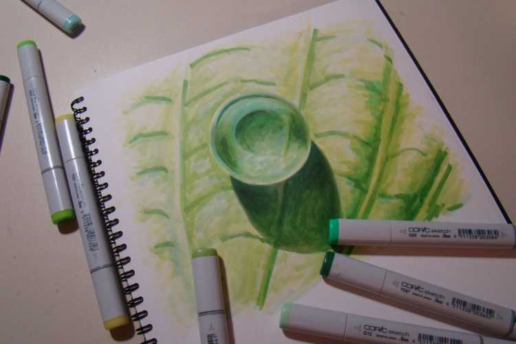 Рисунки маркерами для скетчинга вода