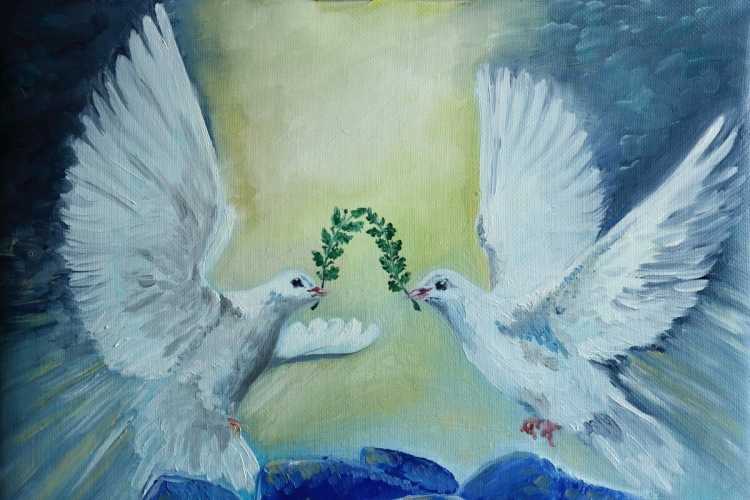 Небо птицы облака