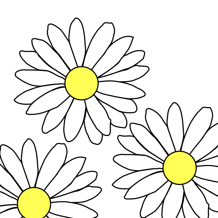 Ромашка аппликация трафарет