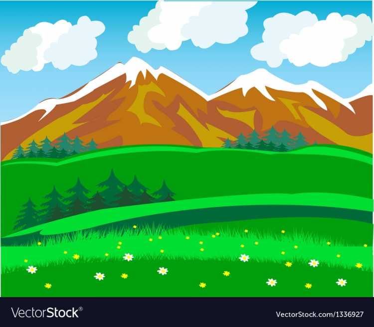 Горная земля мультяшная