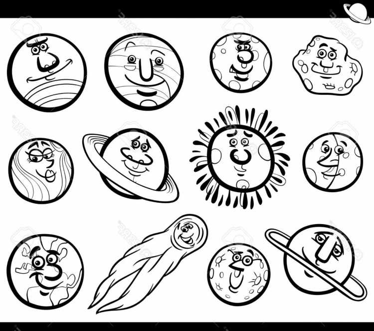 Раскраска планеты с лицами