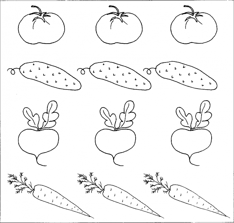 Фрукты. Раскраска для малышей
