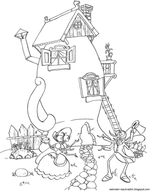 Теремок раскраска для малышей