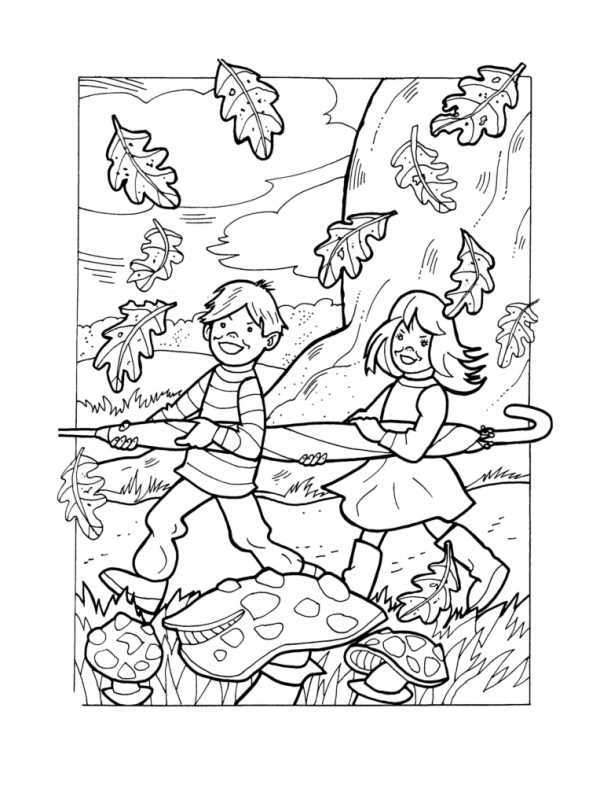 Осеннее дерево раскраска