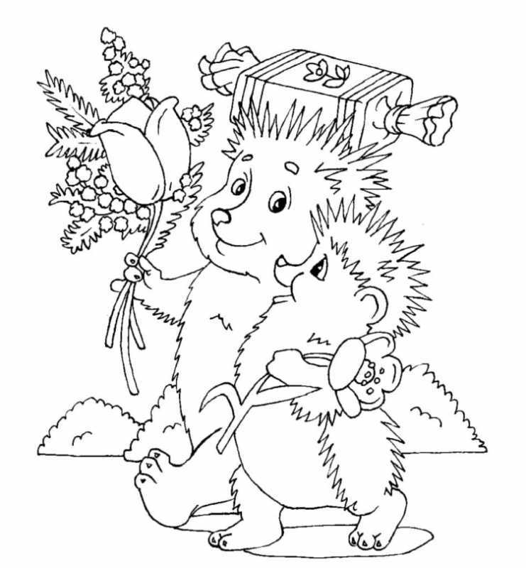 Еж раскраска