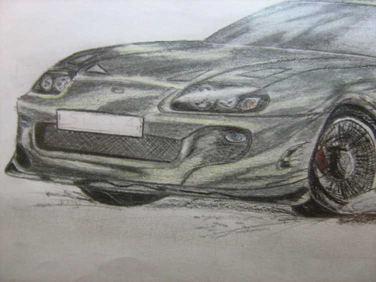Рисование машин Тойота Супра
